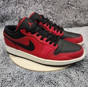 Nike Air Jordan 1 Low Reverse Bred Pebbled Swoosh 2021 Mens Size 11